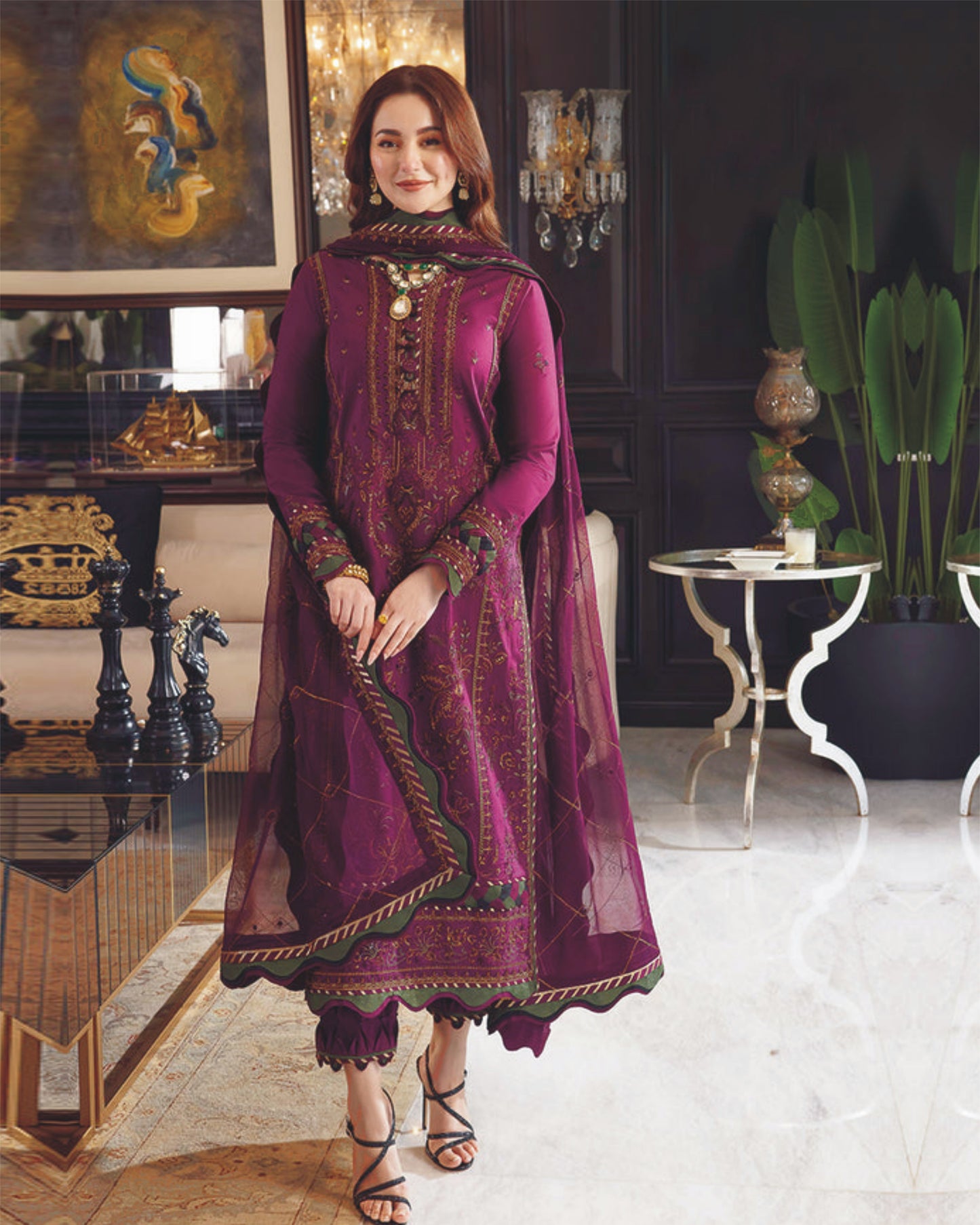3PC LAWN EMBROIDERED SUIT SR - 664