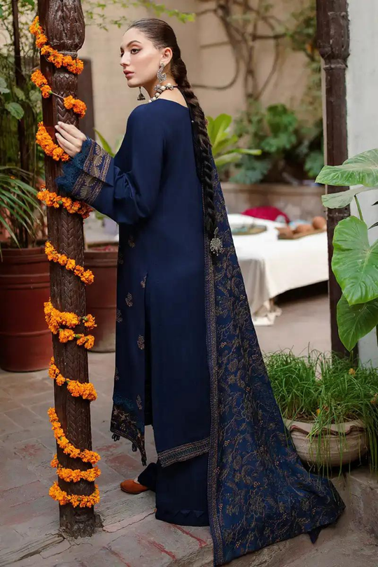 3PC EMBROIDERED DHANAK DRESS RO - 311