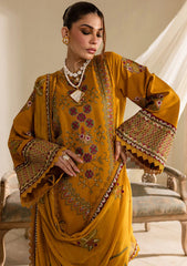 3PC EMBROIDERED DHANAK DRESS RO - 529