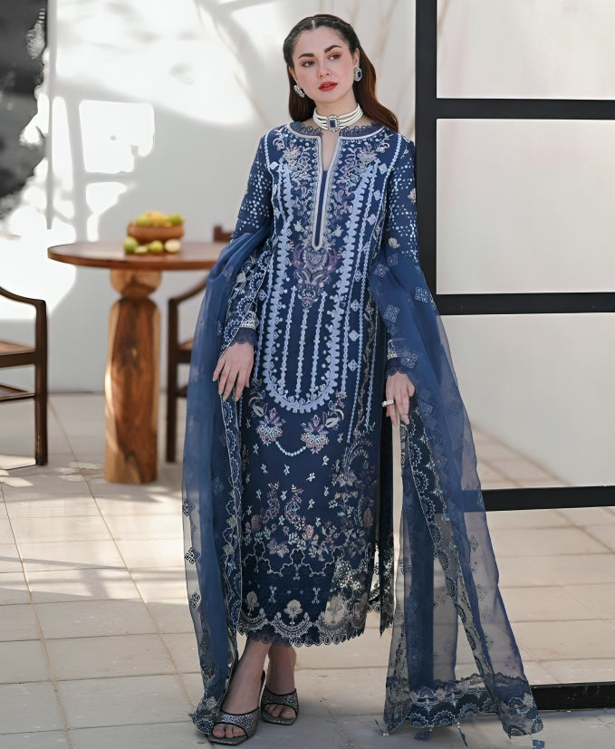 3PC EMBROIDERED LAWN SUIT - SR-181