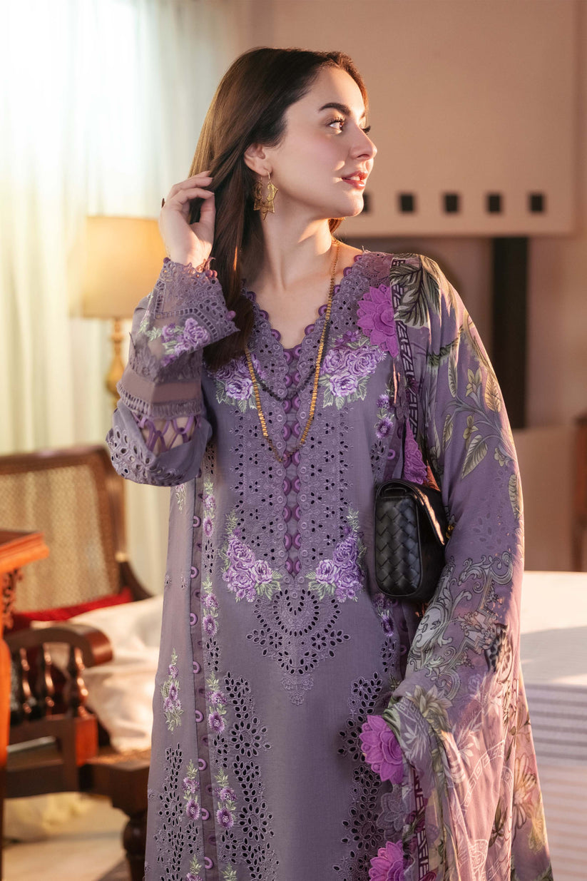 3PC EMBROIDERED DHANAK SUIT - R0-466