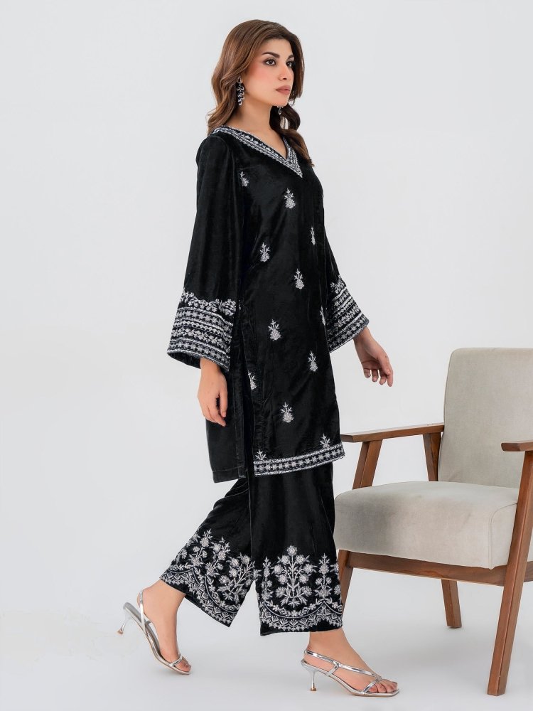 2PC EMBROIDERED MICRO 9000 VELVET DRESS - RO - 572 - Rangoli Store