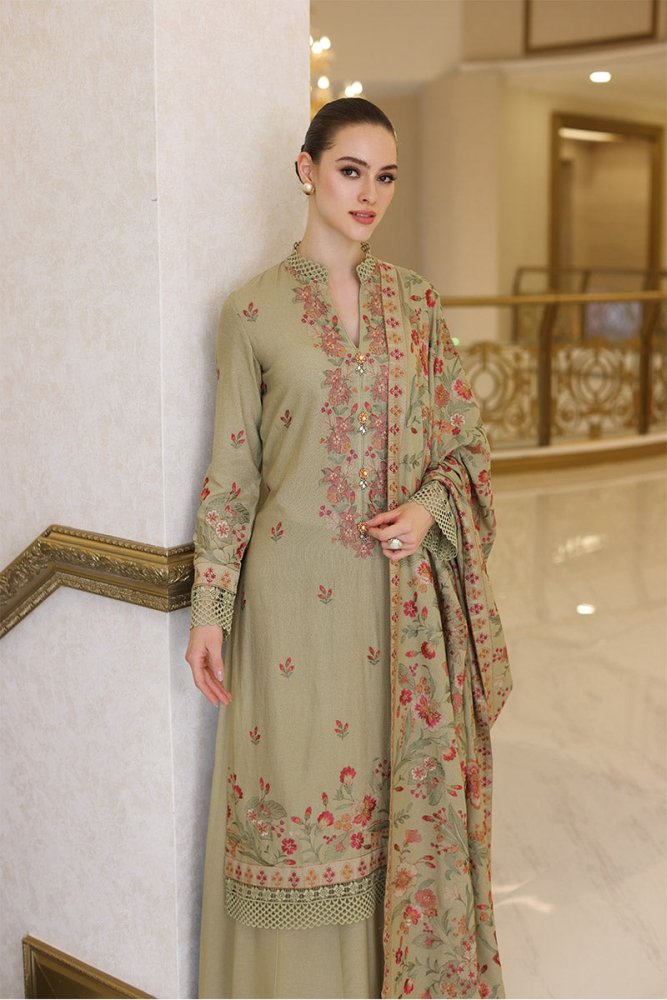 3PC EMBROIDERED DHANAK DRESS RO - 302 - Rangoli Store