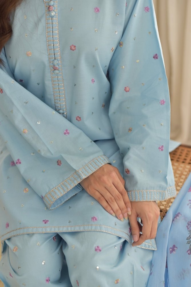3PC EMBROIDERED LAWN SUIT - SR-768 - Rangoli Store