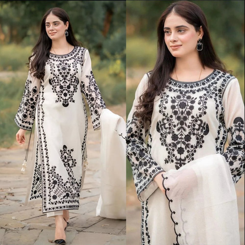 3PC EMBROIDERED LAWN SUIT - SR-773 - Rangoli Store