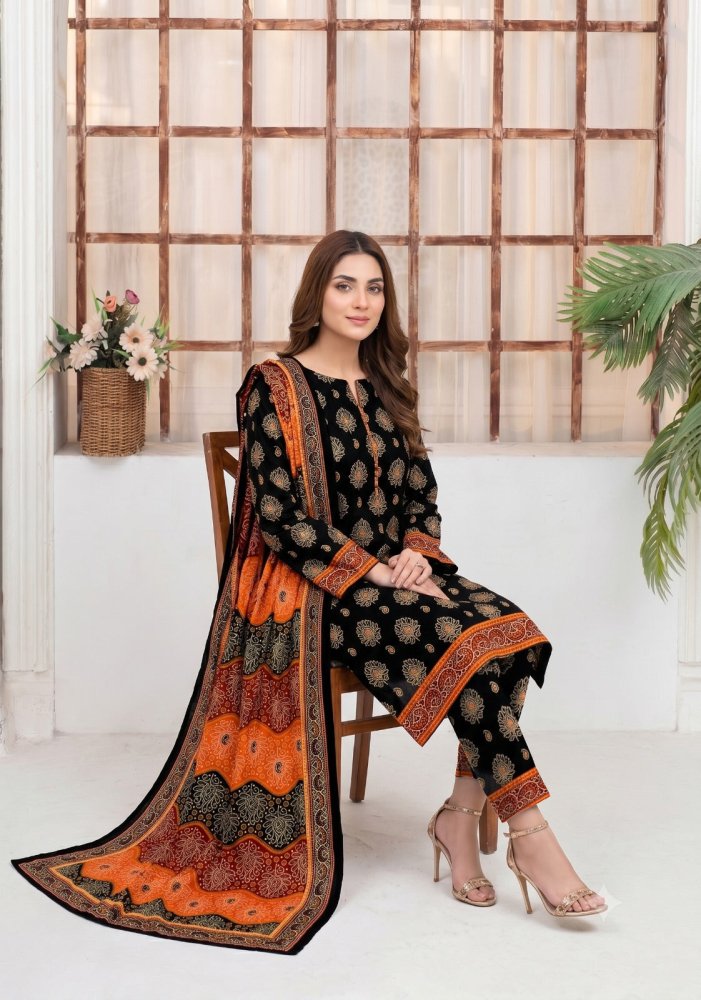 3PC PRINTED LAWN SUIT SR-107 - Rangoli Store
