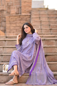 3PC EMBROIDERED LAWN SUIT - SR-483