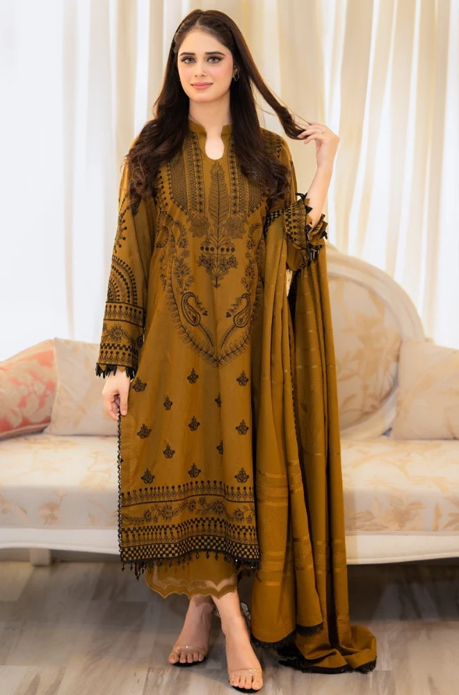 3PC EMBROIDERED LAWN SUIT - SR-200