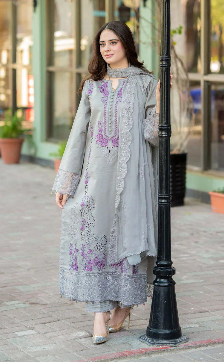 3PC EMBROIDERED LAWN SUIT - SR-515