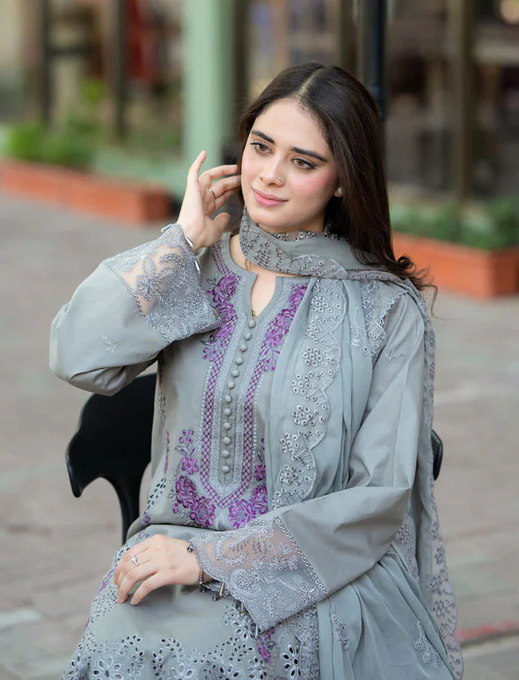 3PC EMBROIDERED LAWN SUIT - SR-515