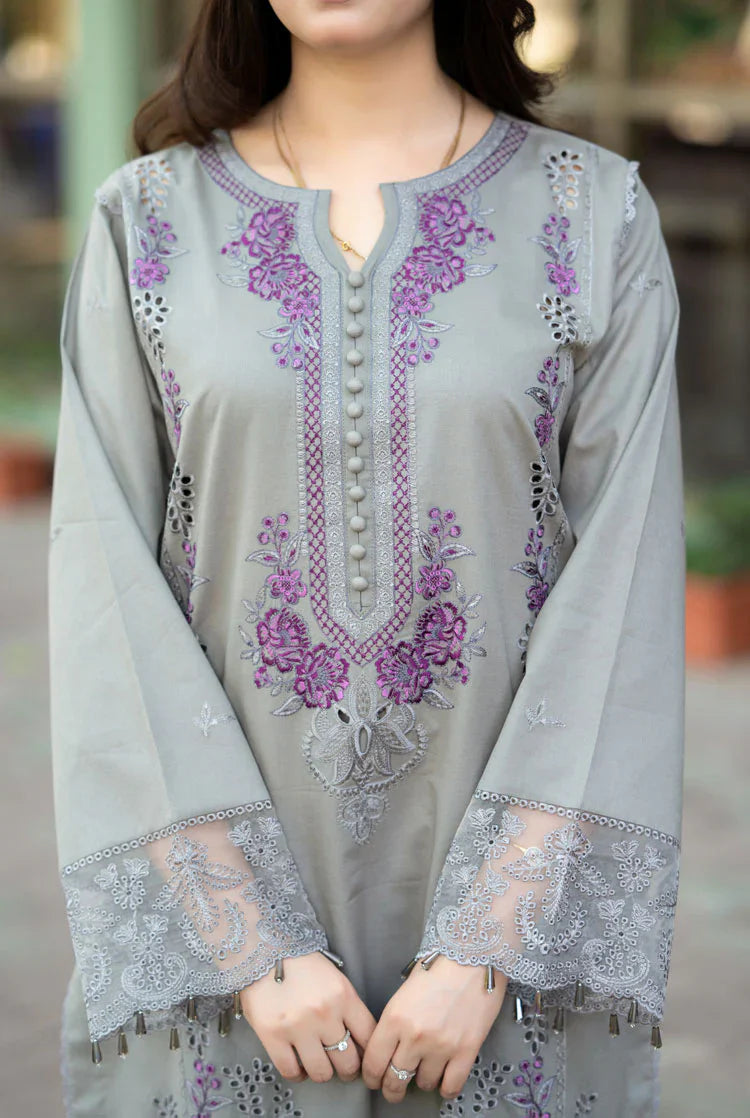 3PC EMBROIDERED LAWN SUIT - SR-515
