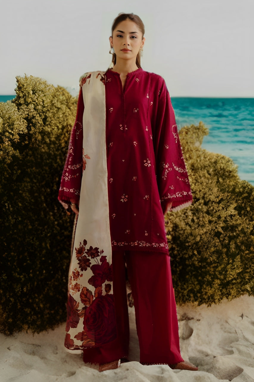 3PC LAWN EMBROIDRED SUIT SR - 475