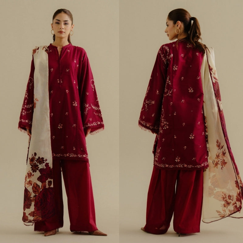 3PC LAWN EMBROIDRED SUIT SR - 475