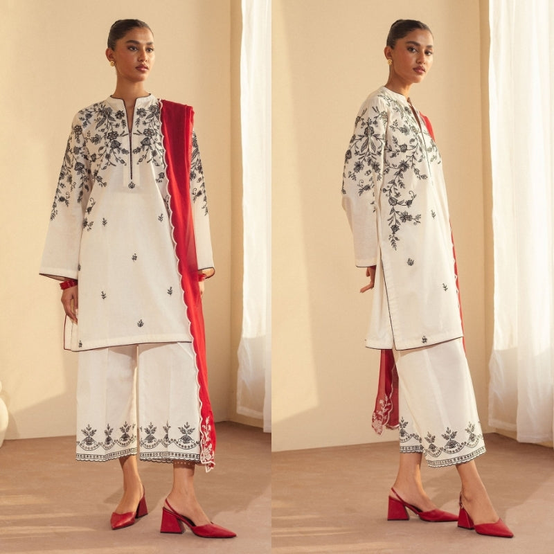 3-PC LAWN EMBROIDERED SUIT SR - 499