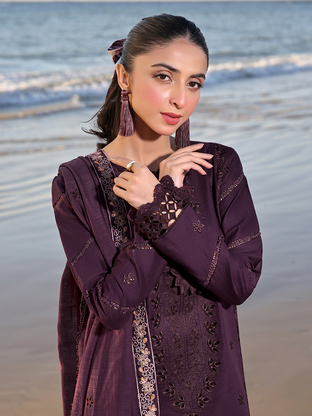 3PC EMBROIDERED LAWN SUIT - SR-66