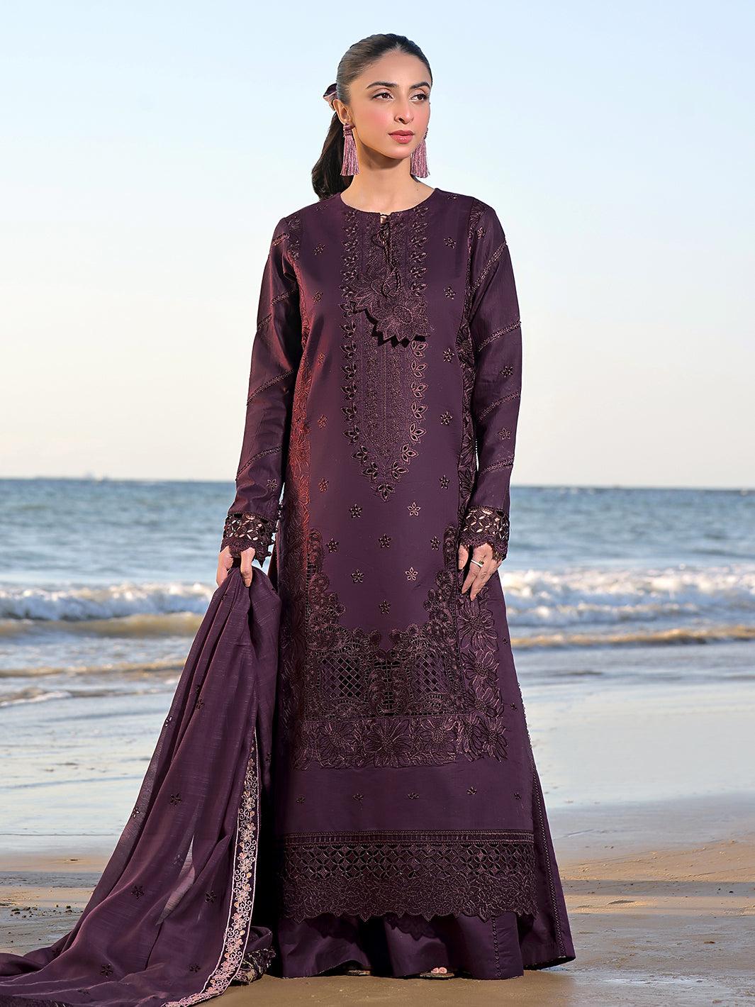 3PC EMBROIDERED LAWN SUIT - SR-66