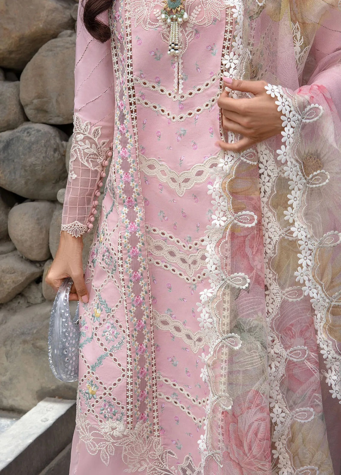 3PC EMBROIDERED LAWN SUIT - SR-480