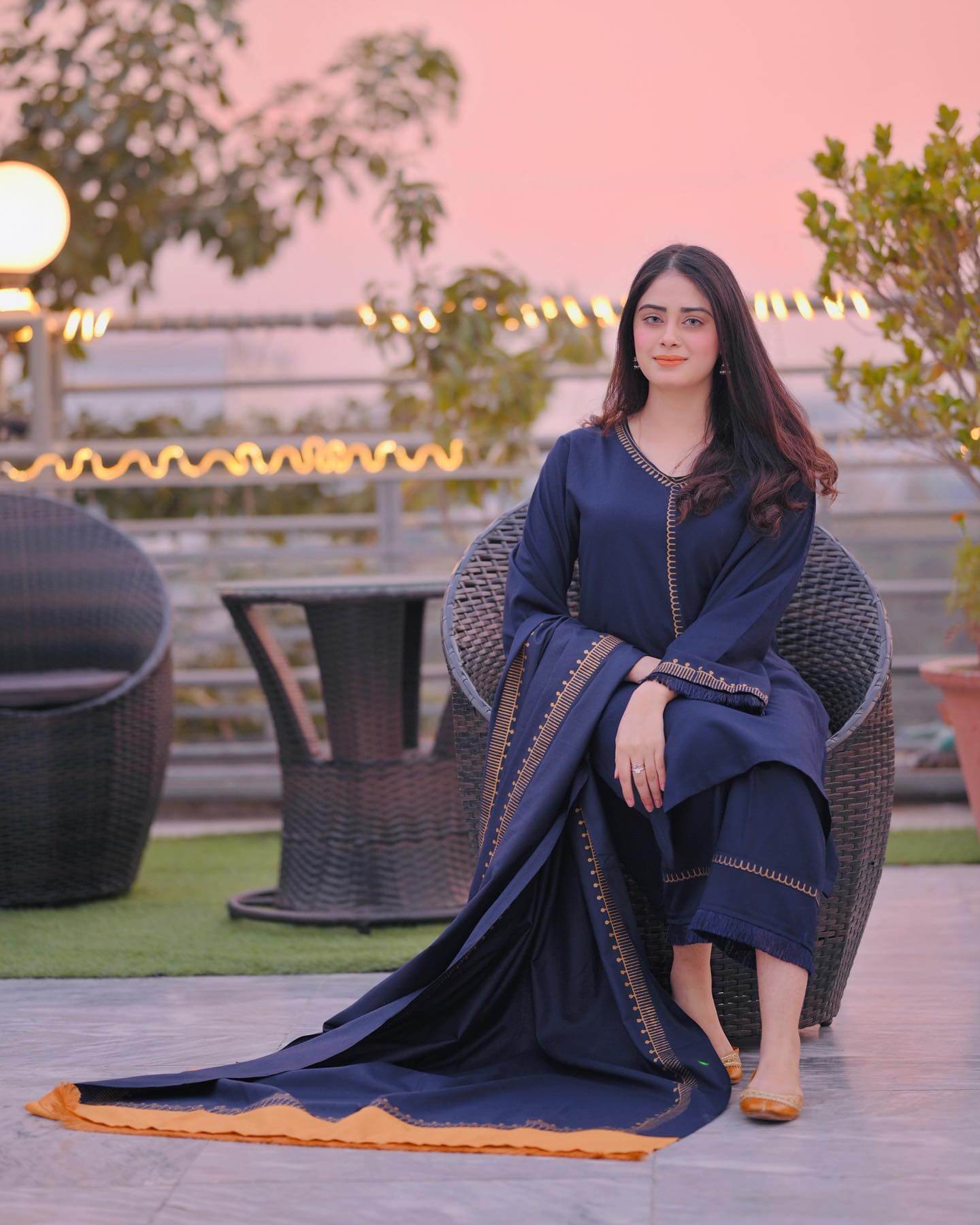 3PC EMBROIDERED DHANAK DRESS RO - 541