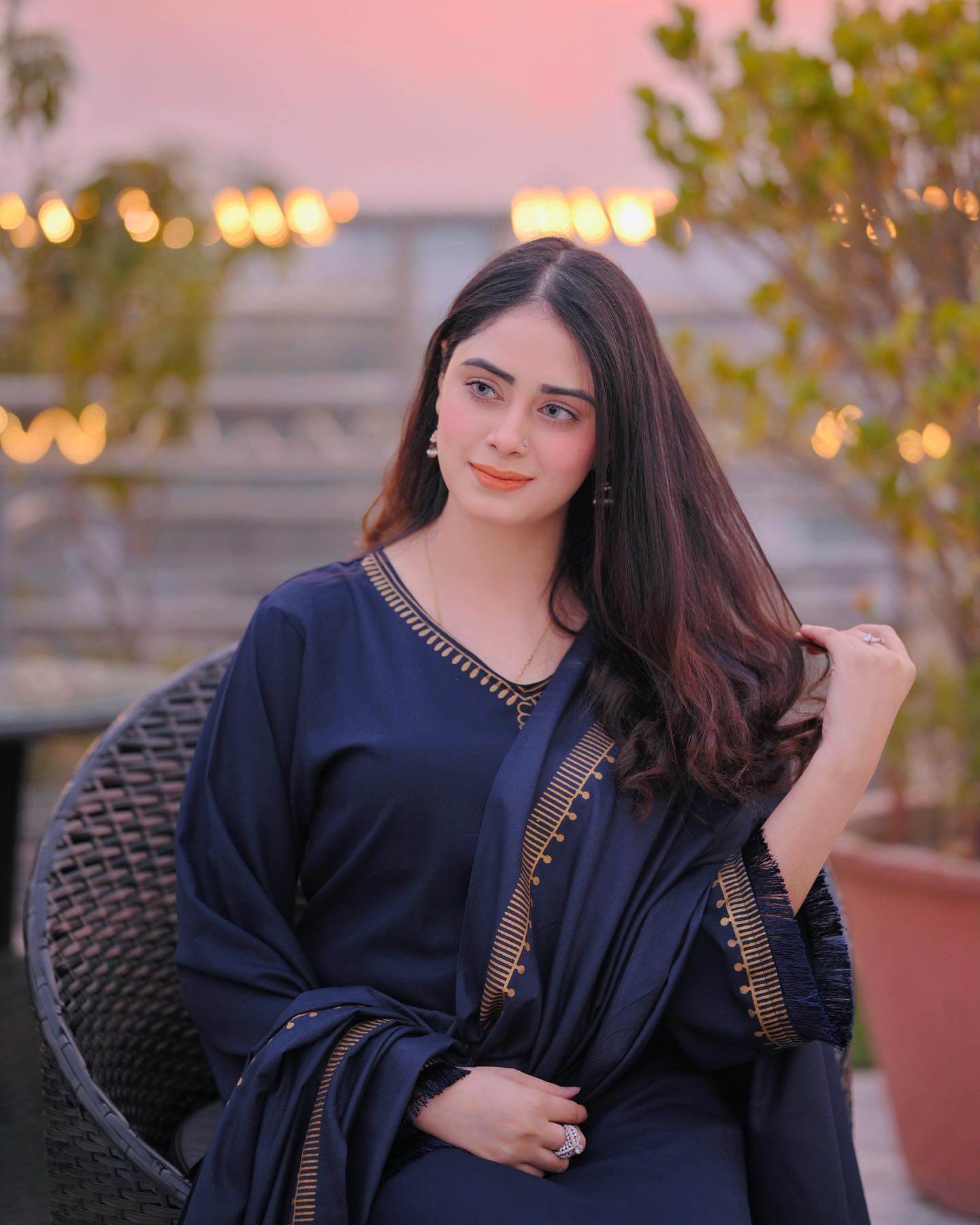 3PC EMBROIDERED DHANAK DRESS RO - 332