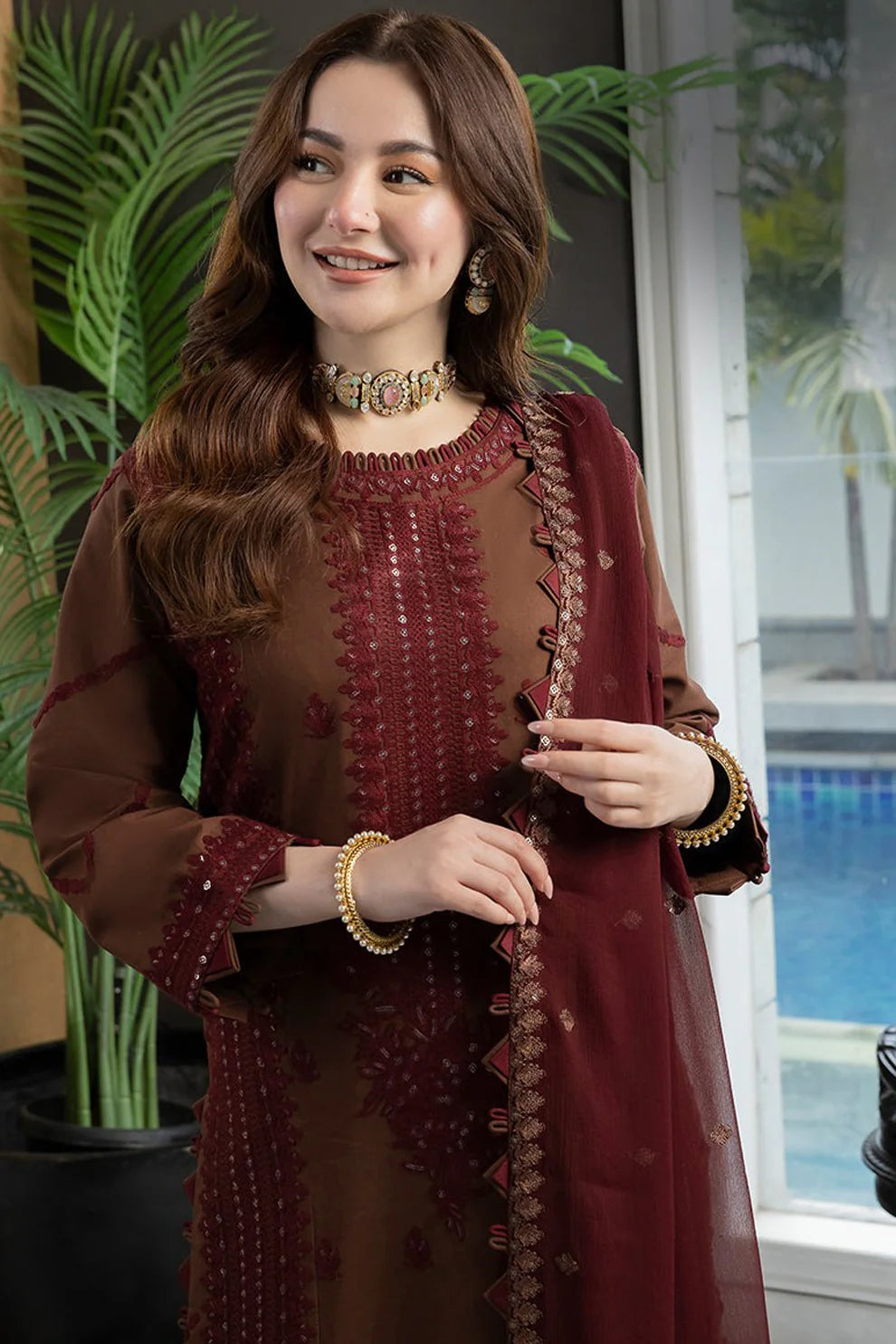 3PC EMBROIDERED LAWN SUIT - SR-168