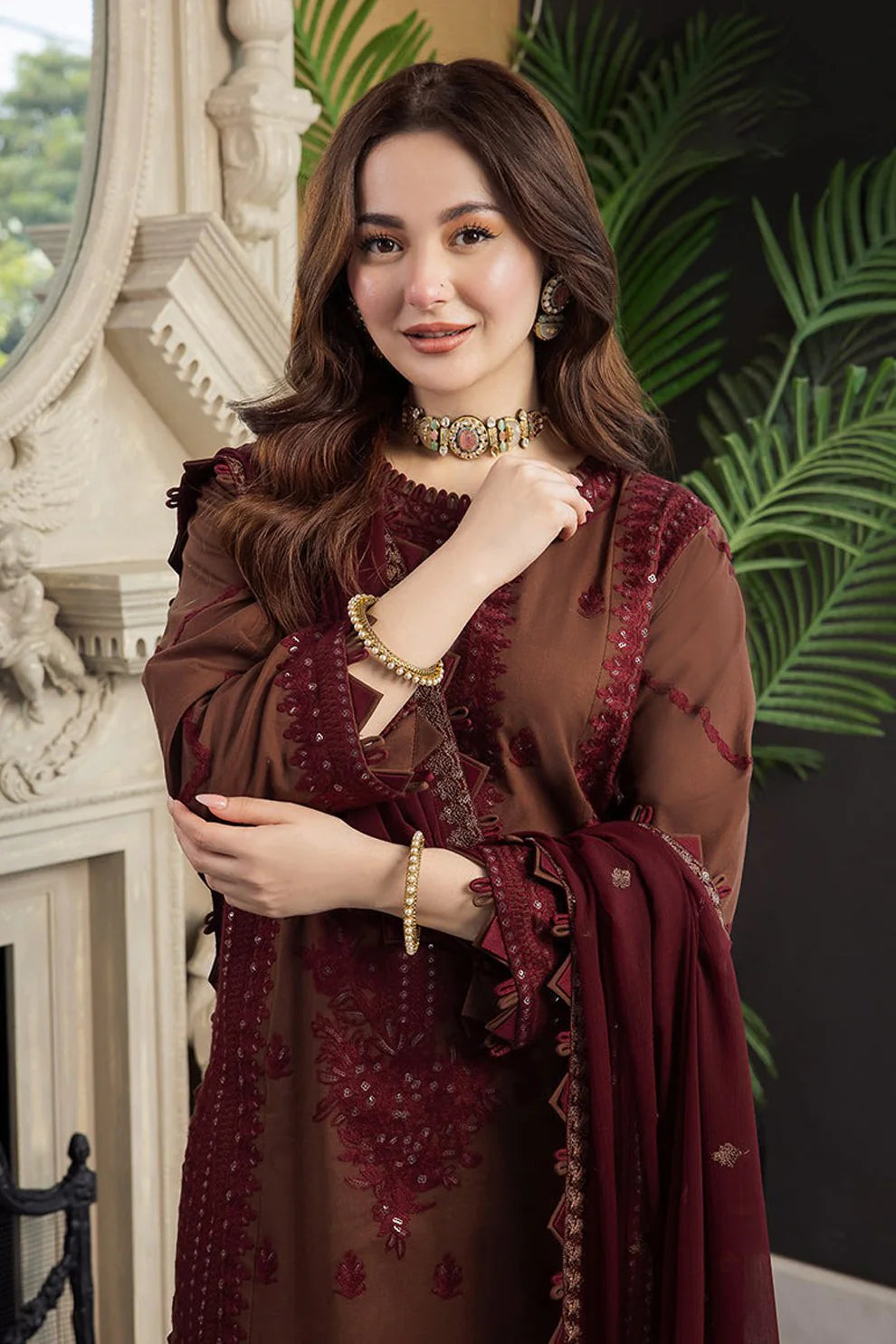 3PC EMBROIDERED LAWN SUIT - SR-168