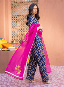 3PC DIGITAL PRINTED LAWN SUIT WITH PATCHES - SR-493