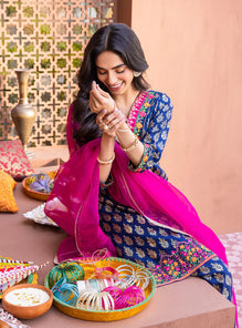 3PC DIGITAL PRINTED LAWN SUIT WITH PATCHES - SR-493