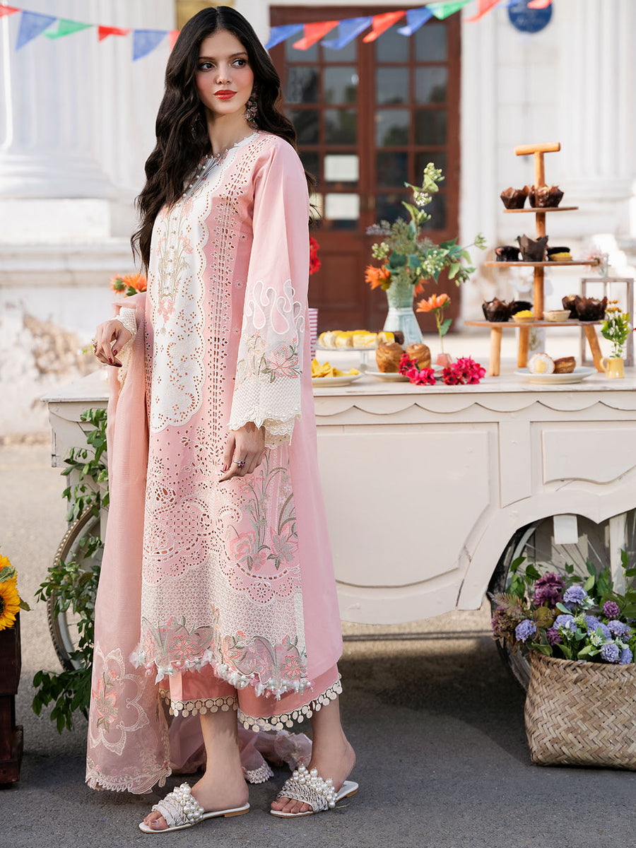 3PC EMBROIDERED LAWN SUIT - SR-457