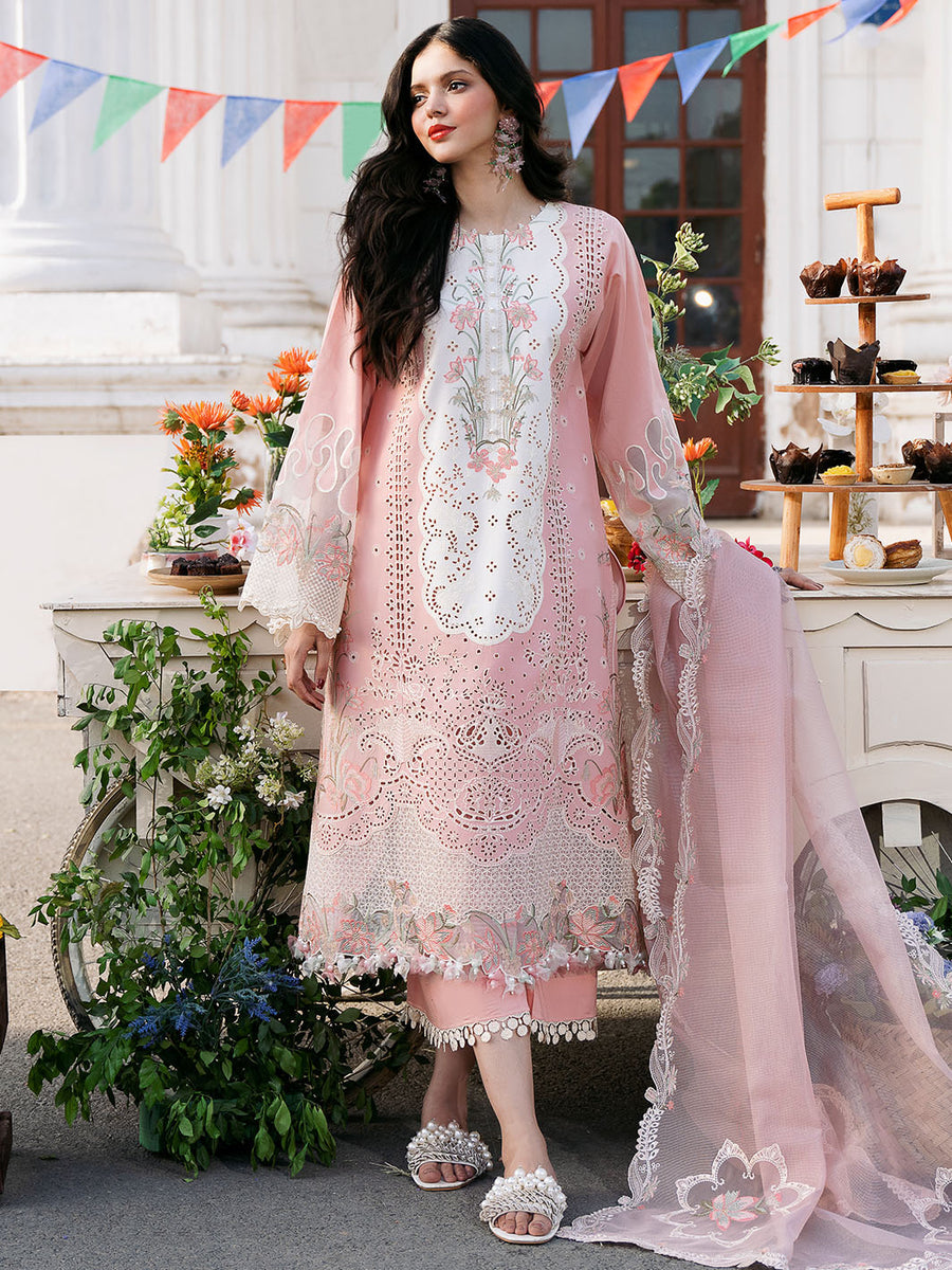 3PC EMBROIDERED LAWN SUIT - SR-457