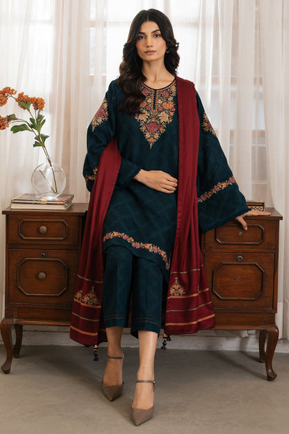 3PC EMBROIDERED DHANAK DRESS JZ-3030