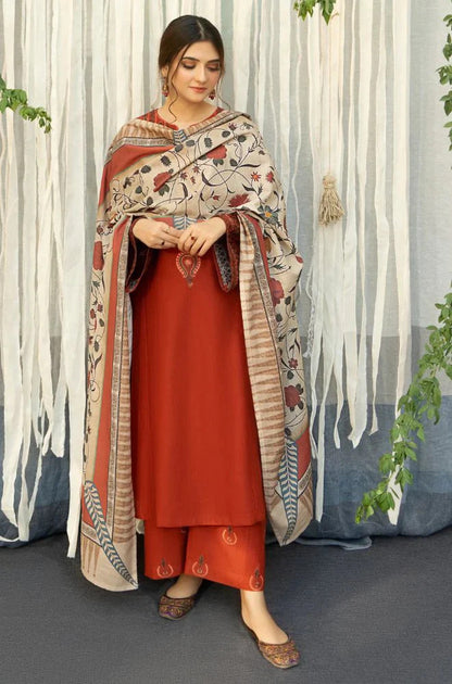 3PC EMBROIDERED LAWN SUIT - SR-316