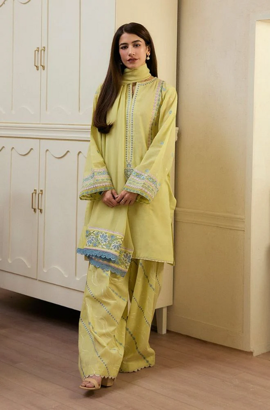 3PC EMBROIDERED LAWN SUIT - SR-477