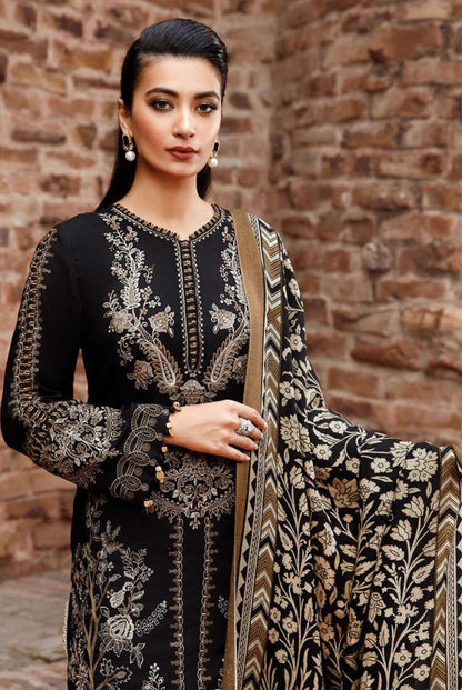 3PC EMBROIDERED DHANAK DRESS RO - 326