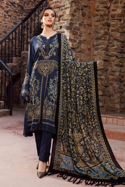 3PC EMBROIDERED DHANAK DRESS RO - 333