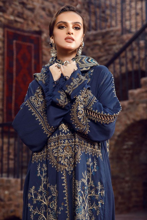 3PC EMBROIDERED DHANAK DRESS RO - 333