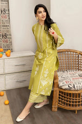 3PC EMBROIDERED DHANAK DRESS RO - 327
