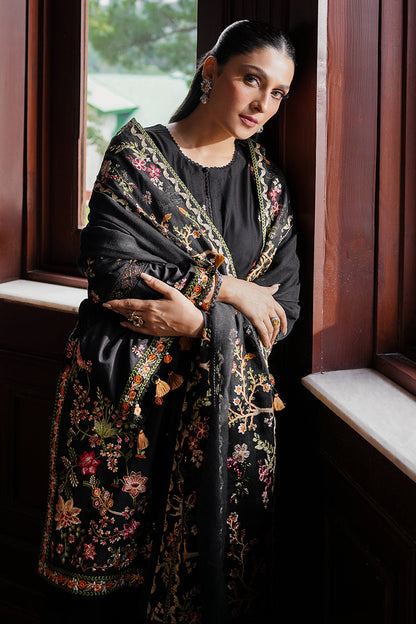 3PC EMBROIDERED DHANAK DRESS RO - 552