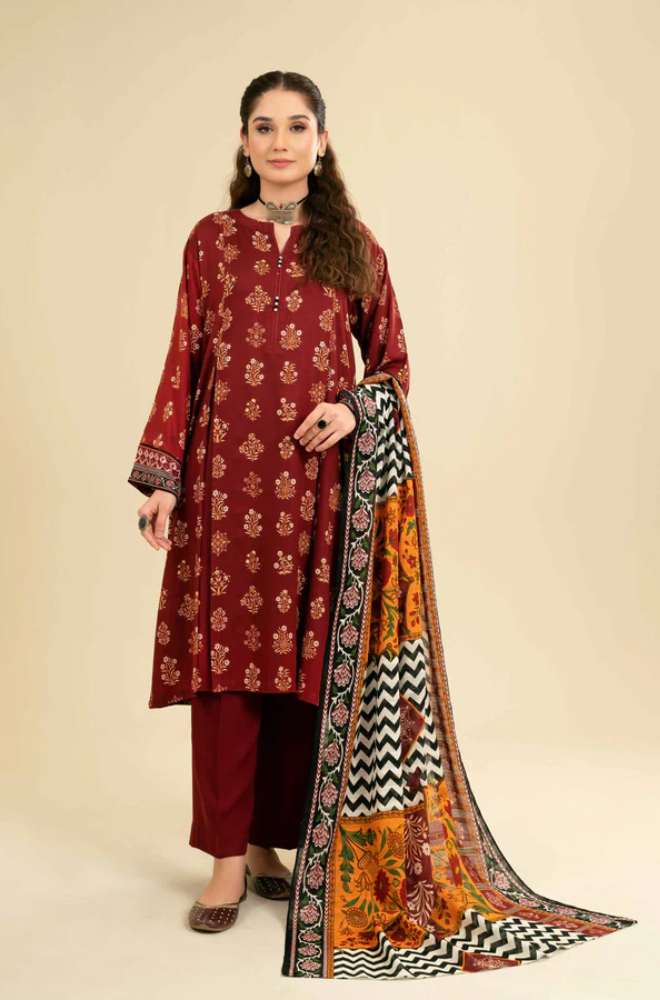 3PC EMBROIDERED LAWN SUIT - RO-158