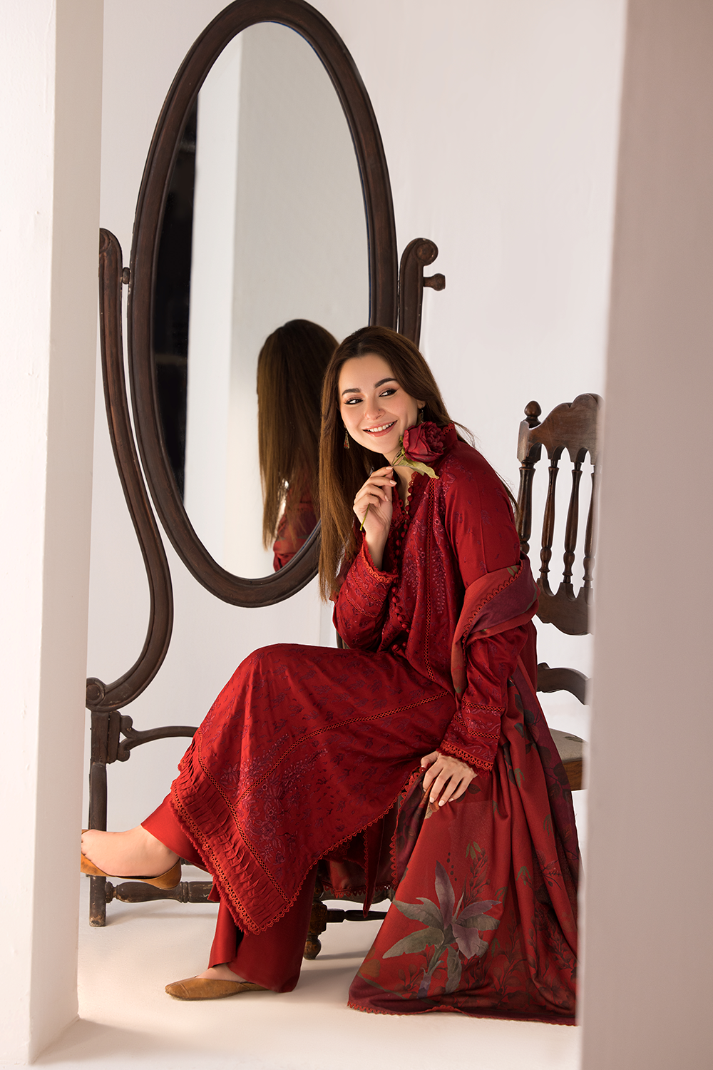 3PC EMBROIDERED LAWN SUIT  - SR-455