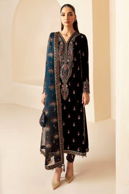 3PC EMBROIDERED MICRO 9000 VELVET DRESS - RO-621
