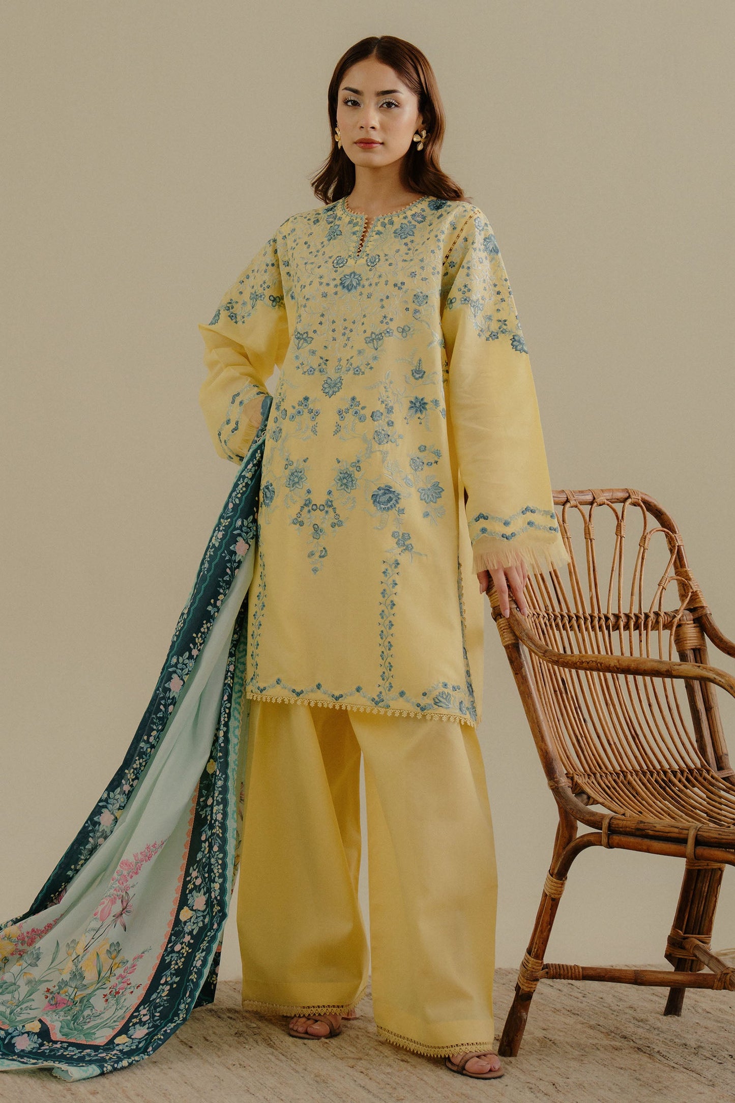3PC LAWN EMBROIDERED SUIT SR - 502