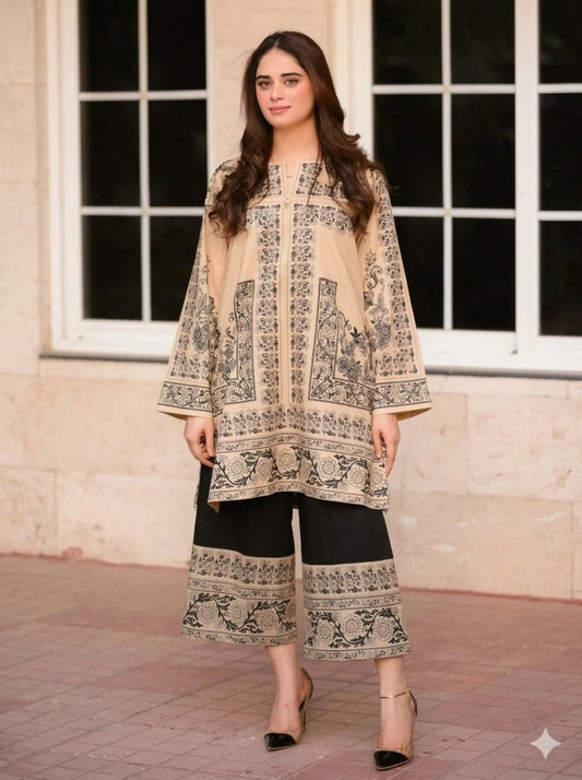 2 PC Stitched Printed Silk Co Ords Set RO - 811 - Rangoli Store
