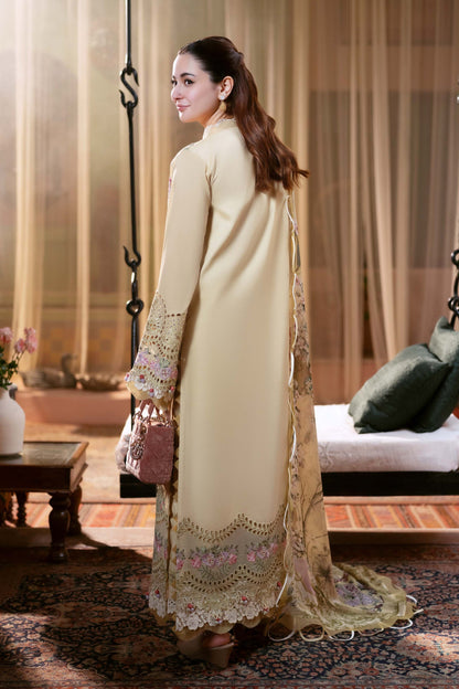 3PC EMBROIDERED DHANAK DRESS RO - 498