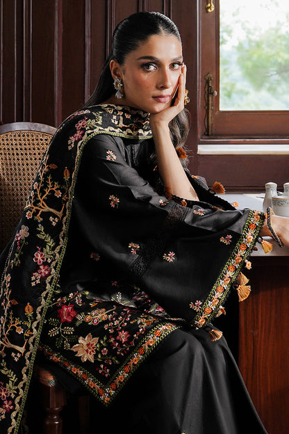 3PC EMBROIDERED DHANAK DRESS RO - 552