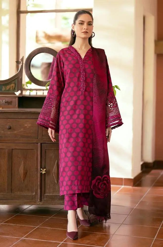 3PC DIGITAL PRINTED KHADDER SUIT WITH PATCHES - RO-603