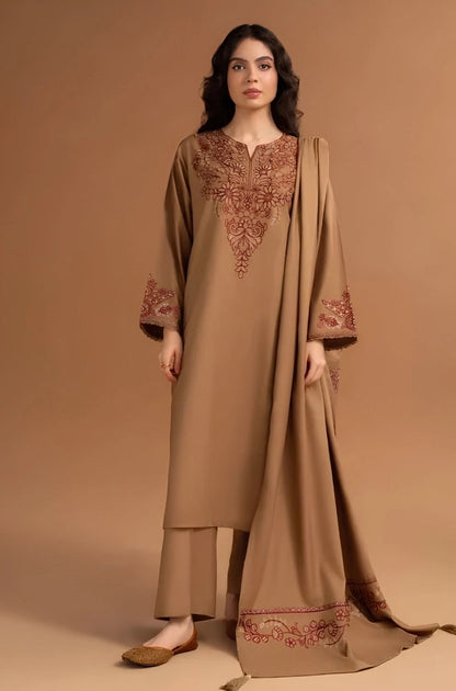 3PC EMBROIDERED DHANAK DRESS RO-780