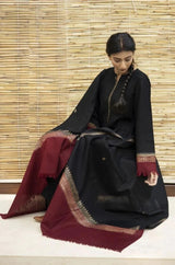 3PC EMBROIDERED DHANAK DRESS RO - 544