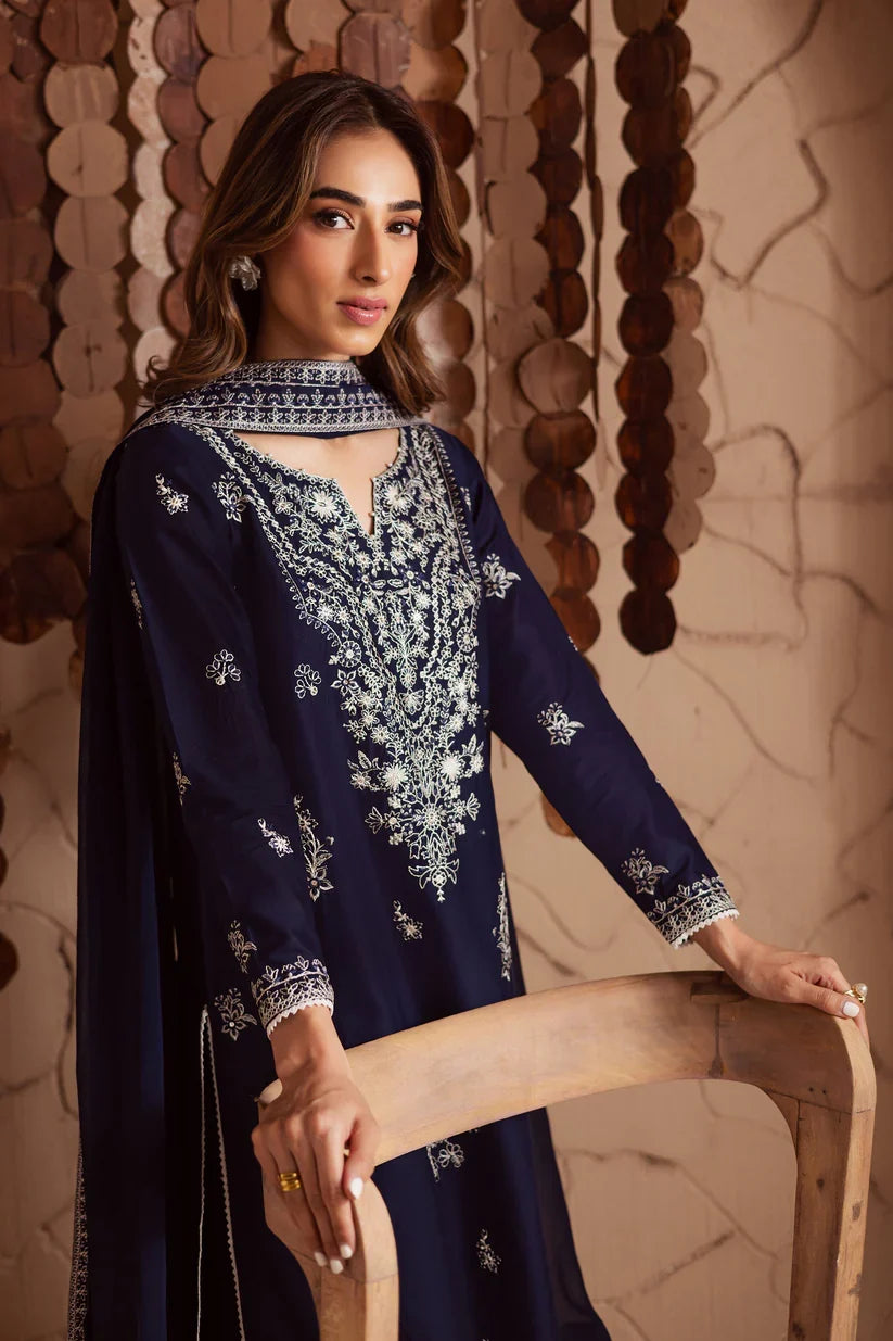 3PC EMBROIDERED DHANAK SUIT - RO-793