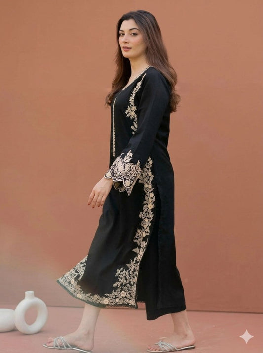2PC EMBROIDERED DHANAK SUIT - RO-404 - Rangoli Store