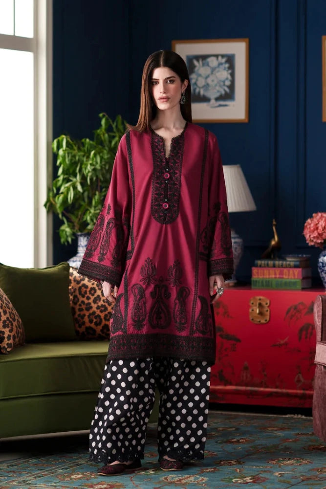 2PC UNSTITCHED EMBROIDERED KARANDI SUIT - RO-795 - Rangoli Store